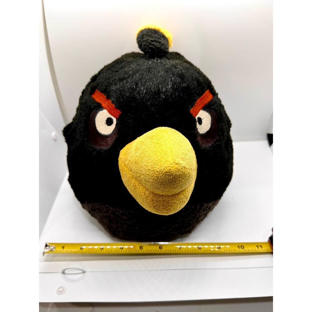Angry Birds Bomb Black Bird Plush Stuffed Animal Large 11 Inch Rovio Toy - Picture 12 of 13